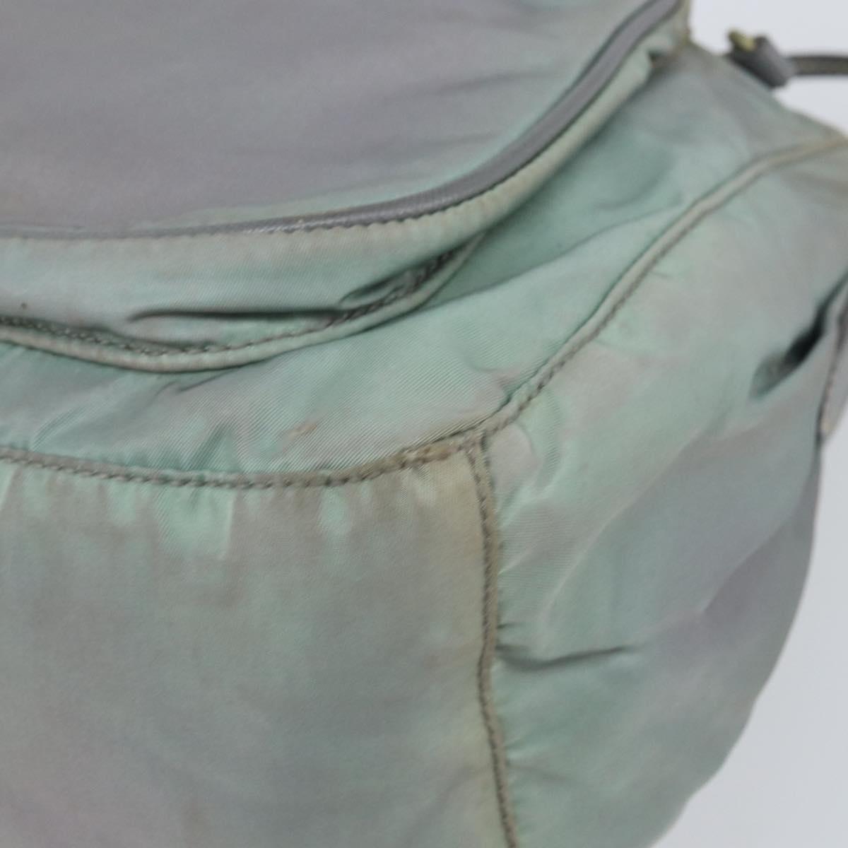 PRADA Shoulder Bag Nylon Gray Silver Auth 170376