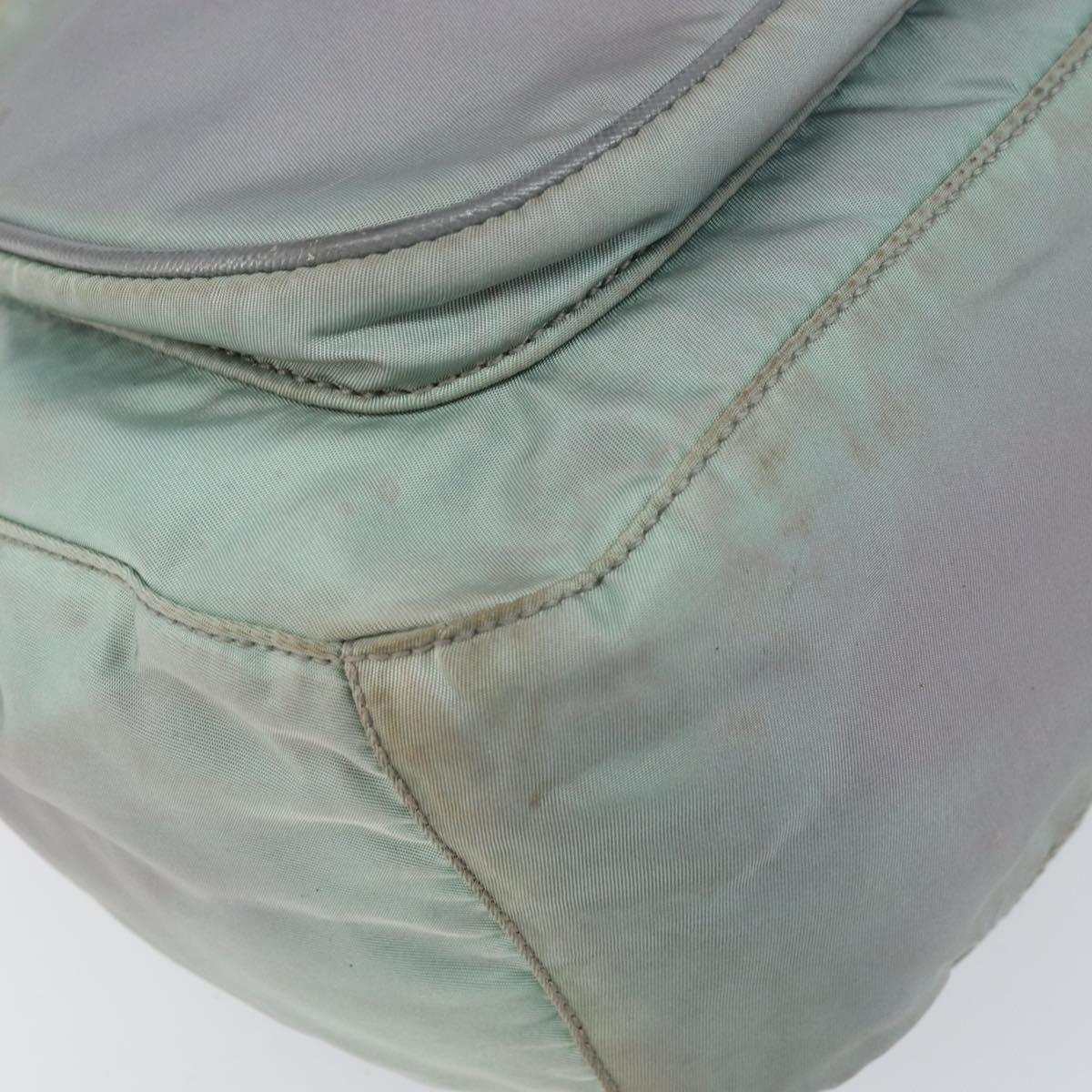 PRADA Shoulder Bag Nylon Gray Silver Auth 170376