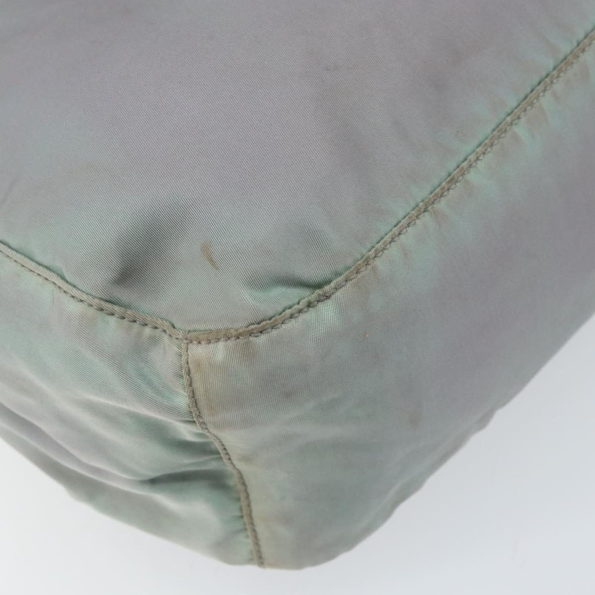 PRADA Shoulder Bag Nylon Gray Silver Auth 170376