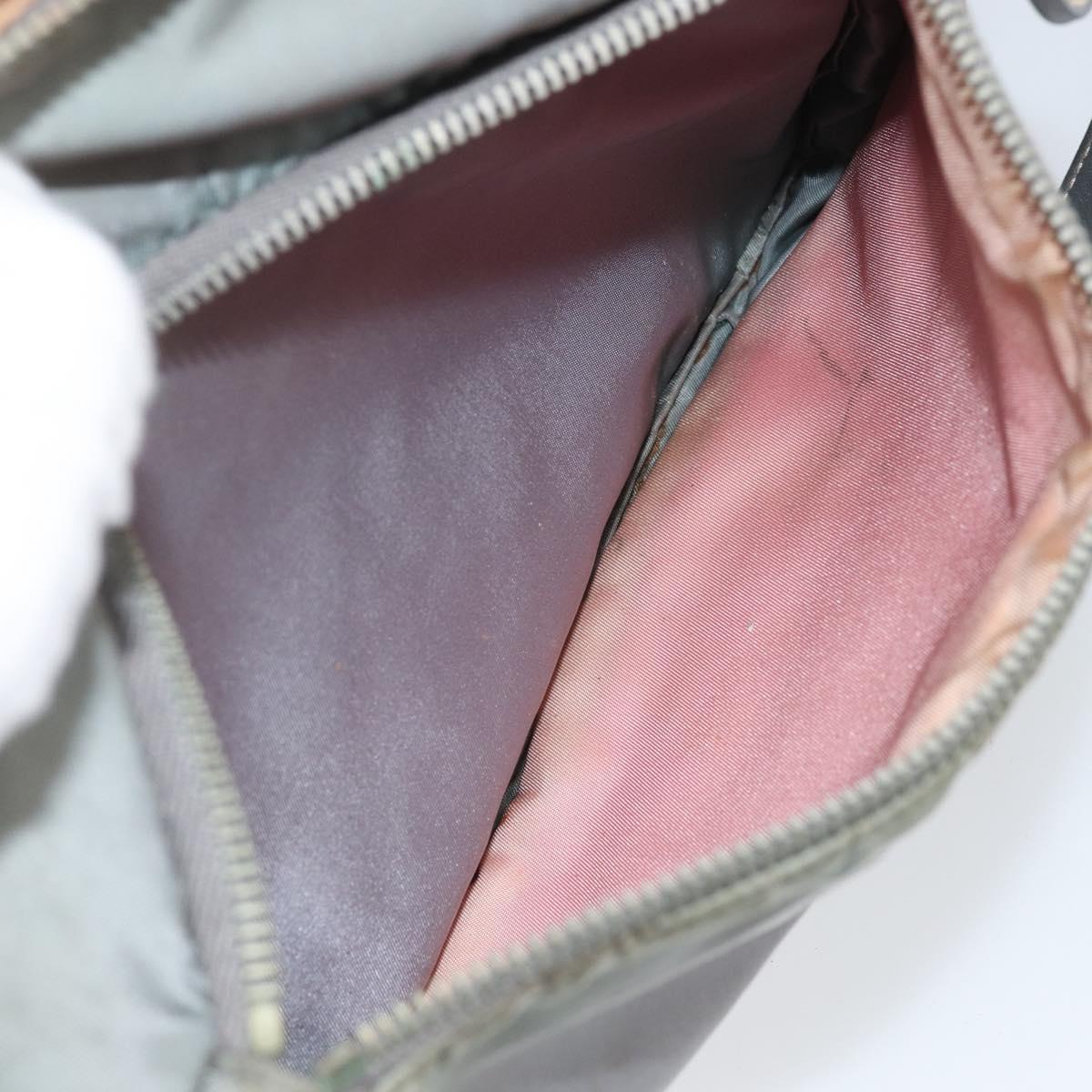 PRADA Shoulder Bag Nylon Gray Silver Auth 170376