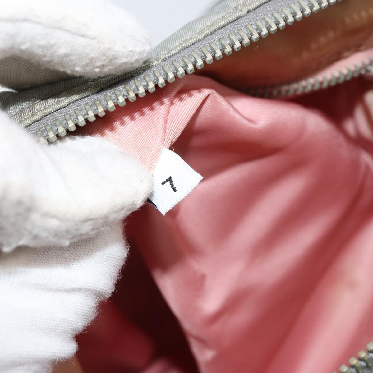 PRADA Shoulder Bag Nylon Gray Silver Auth 170376