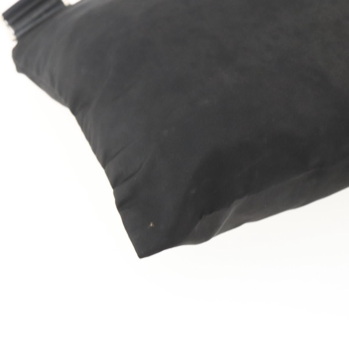 PRADA Shoulder Bag Nylon Black Silver Auth 170378