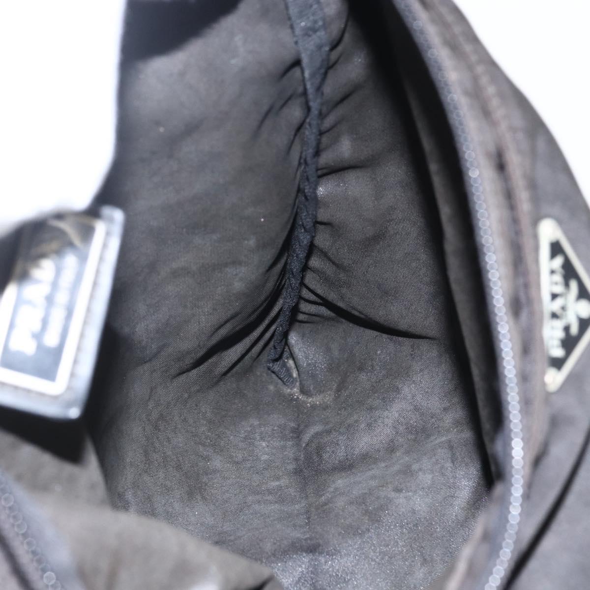 PRADA Shoulder Bag Nylon Black Silver Auth 170378
