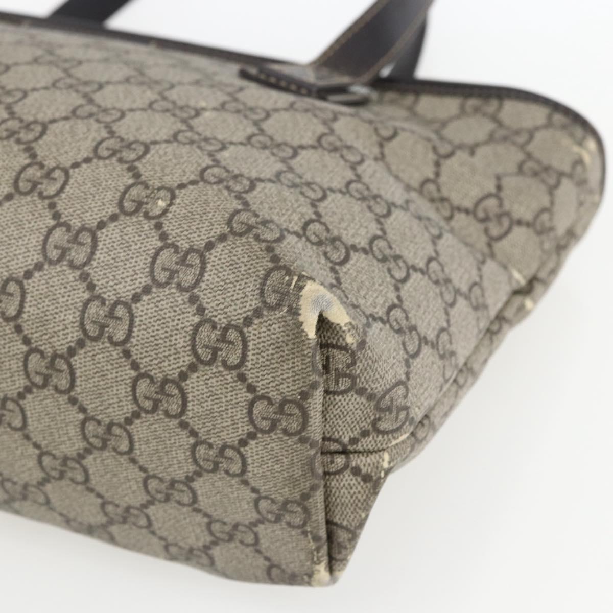 GUCCI GG Supreme Tote Bag PVC Beige 211138 Auth 170382