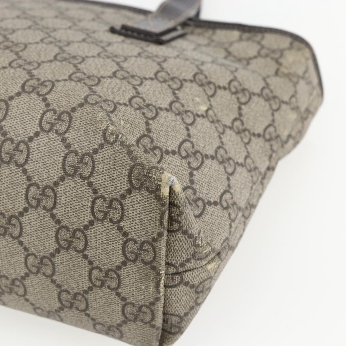 GUCCI GG Supreme Tote Bag PVC Beige 211138 Auth 170382