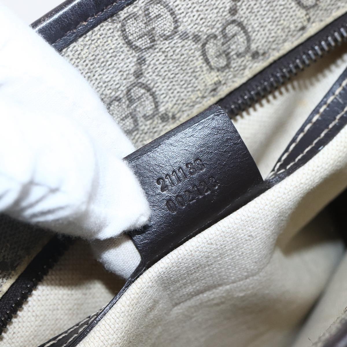 GUCCI GG Supreme Tote Bag PVC Beige 211138 Auth 170382