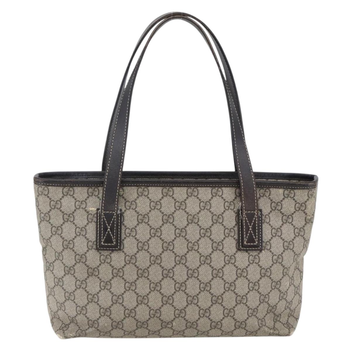 GUCCI GG Supreme Tote Bag PVC Beige 211138 Auth 170382