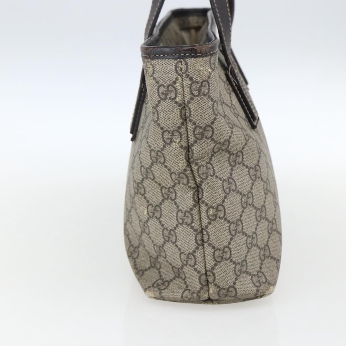 GUCCI GG Supreme Tote Bag PVC Beige 211138 Auth 170382