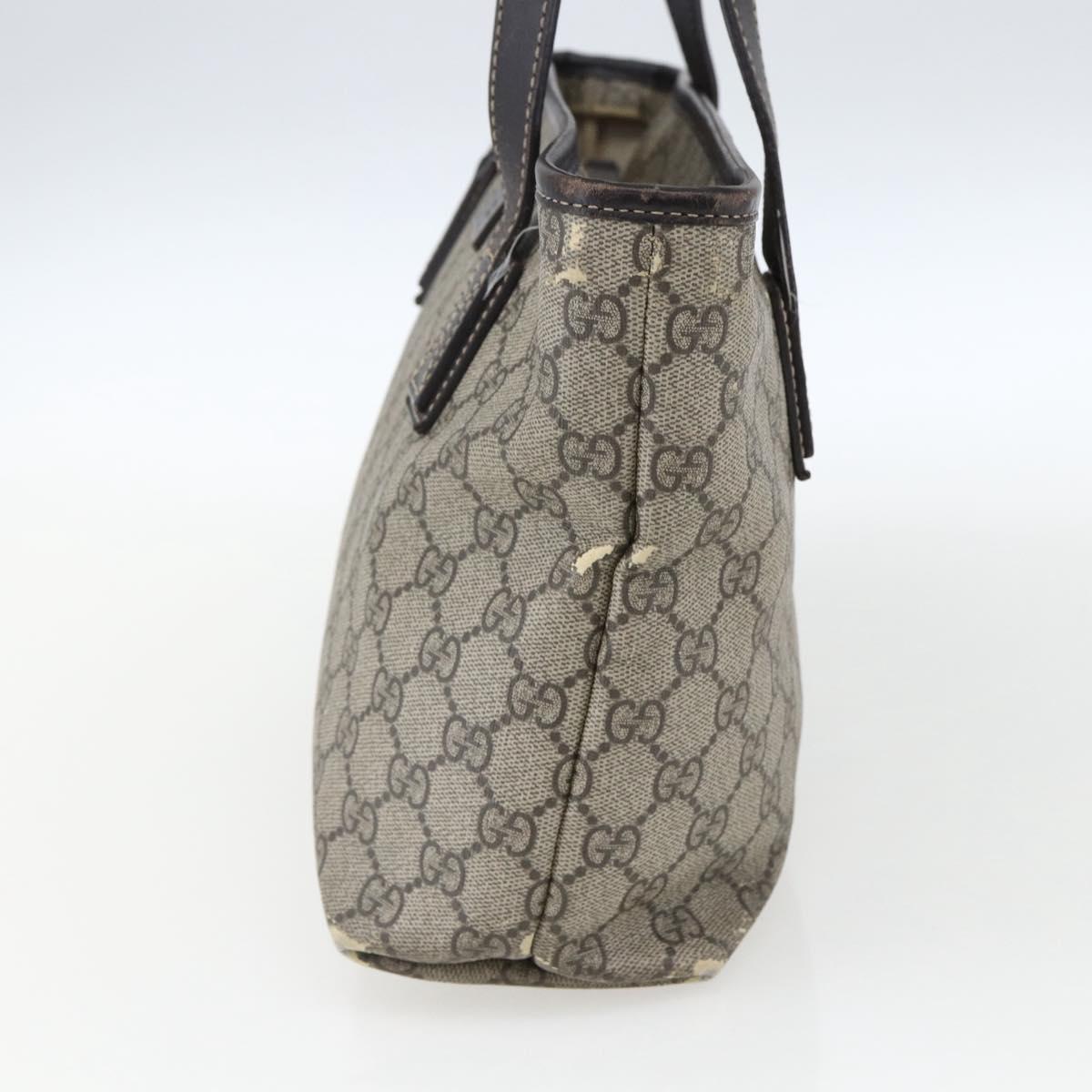 GUCCI GG Supreme Tote Bag PVC Beige 211138 Auth 170382