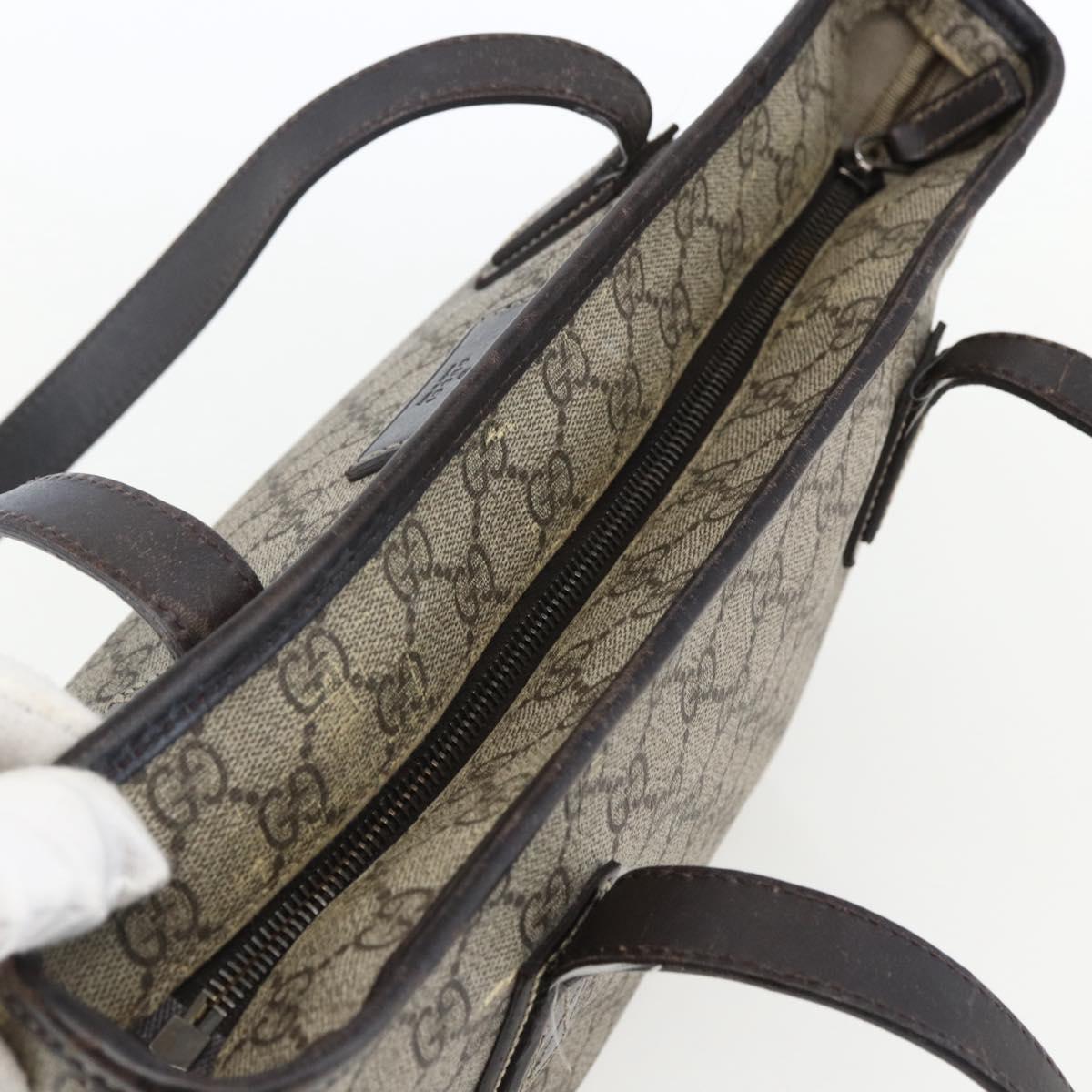 GUCCI GG Supreme Tote Bag PVC Beige 211138 Auth 170382