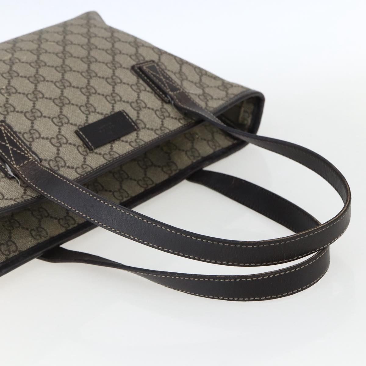 GUCCI GG Supreme Tote Bag PVC Beige 211138 Auth 170382