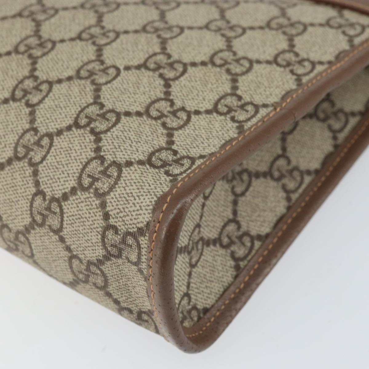 GUCCI GG Supreme Clutch Bag PVC Beige Gold 014 122 6063 4023 Auth 170384