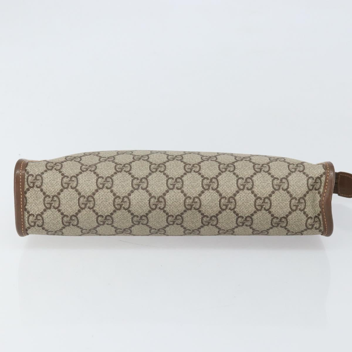 GUCCI GG Supreme Clutch Bag PVC Beige Gold 014 122 6063 4023 Auth 170384