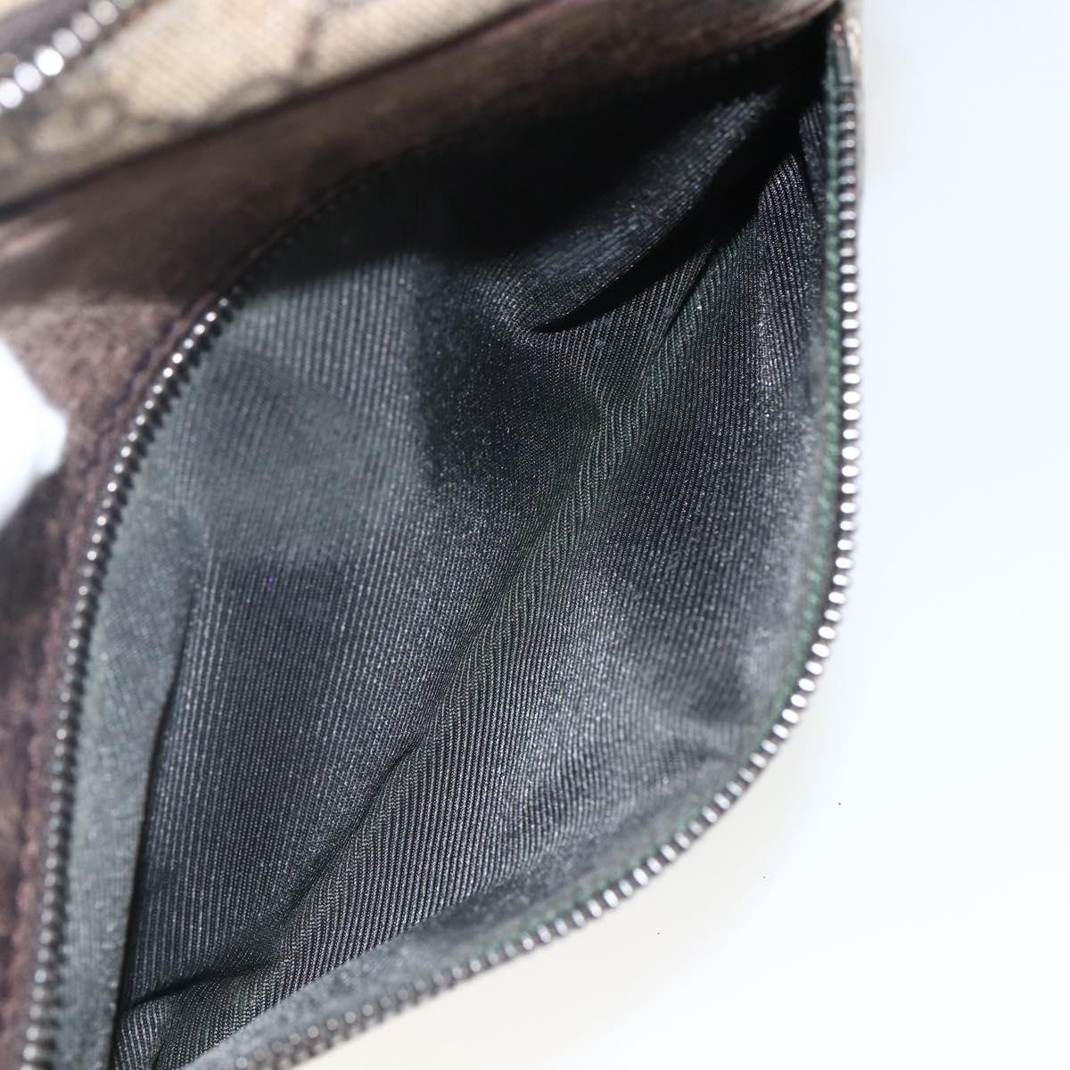 GUCCI GG Supreme Shoulder Bag PVC Beige Silver Auth 170385