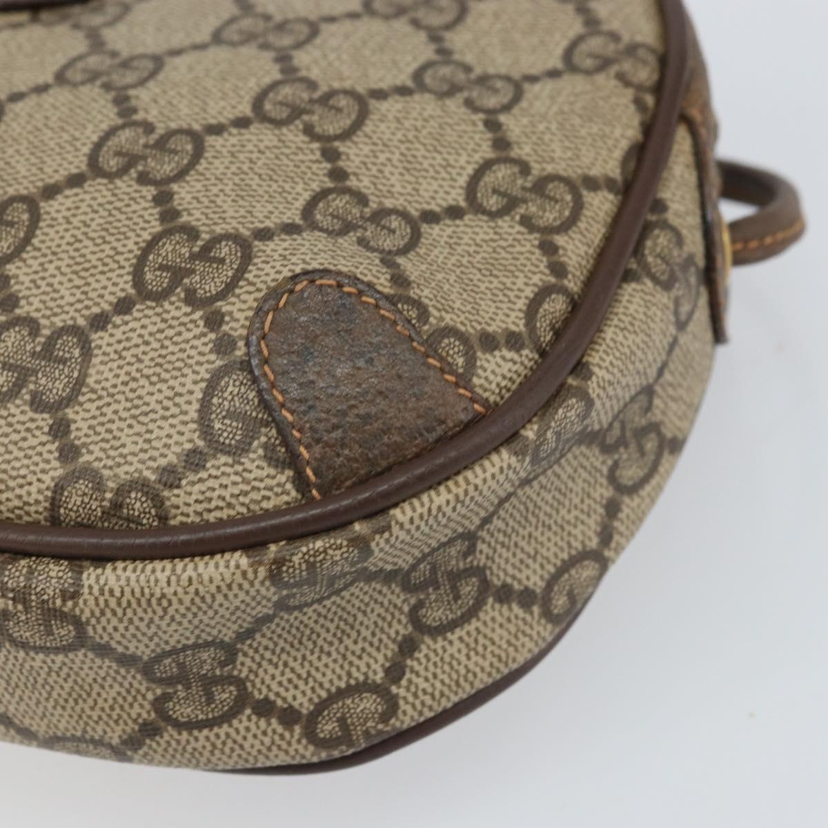 GUCCI GG Supreme Web Sherry Line Shoulder Bag PVC Beige 89 02 066 Auth 170390