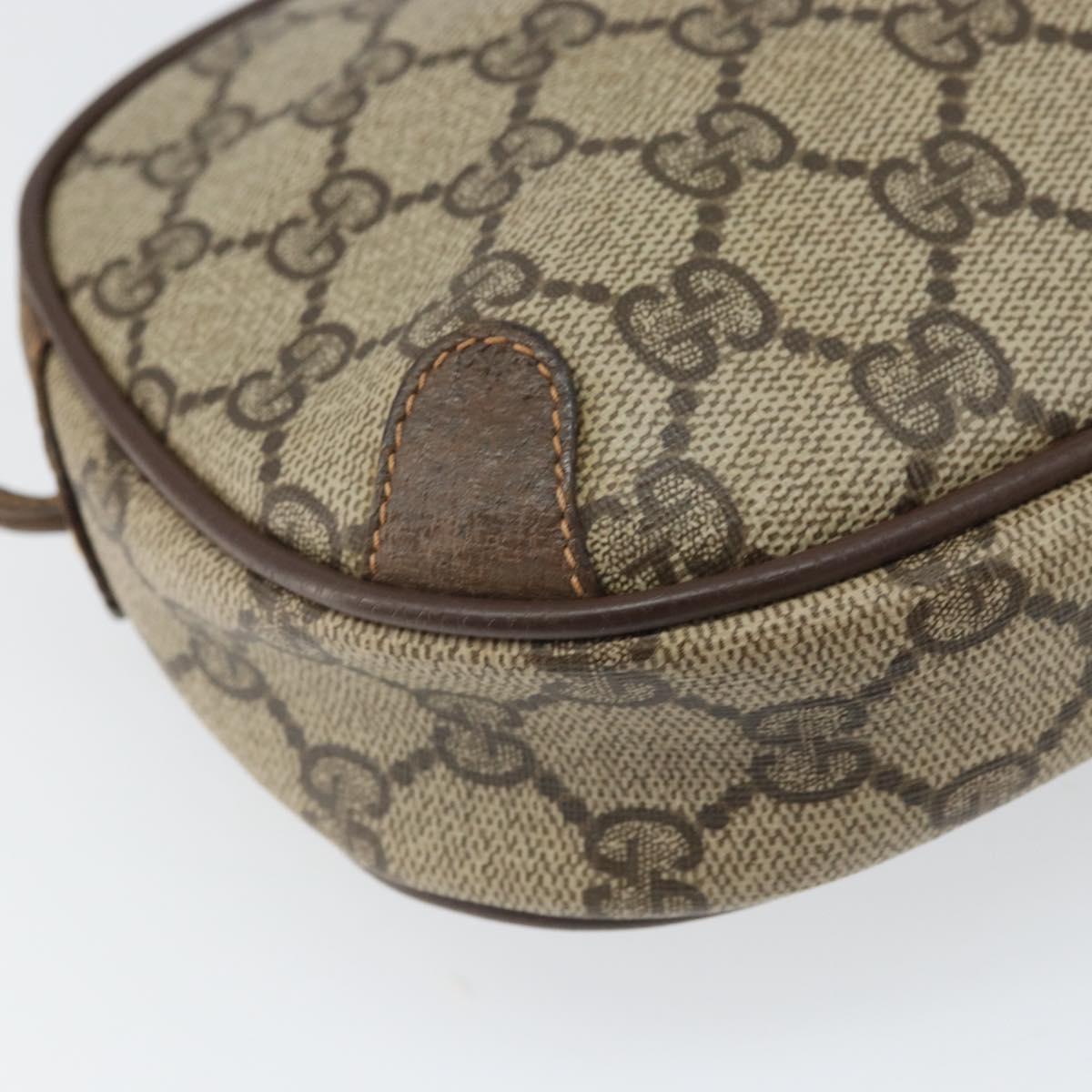GUCCI GG Supreme Web Sherry Line Shoulder Bag PVC Beige 89 02 066 Auth 170390