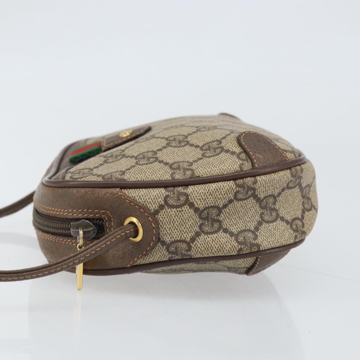 GUCCI GG Supreme Web Sherry Line Shoulder Bag PVC Beige 89 02 066 Auth 170390