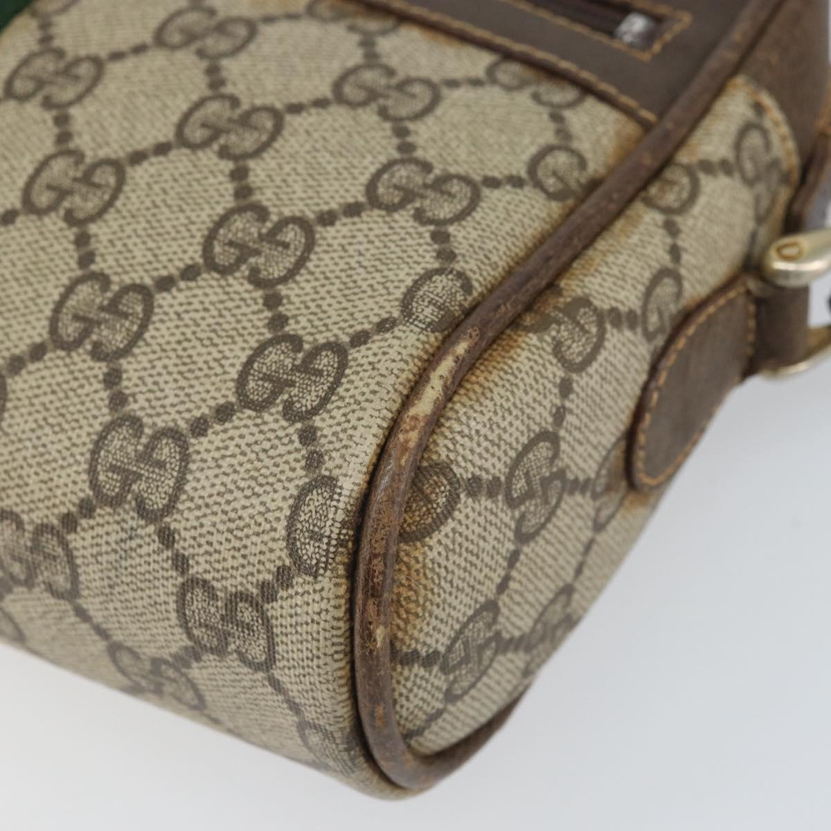 GUCCI GG Supreme Web Sherry Line Shoulder Bag PVC Beige 010 378 Auth 170391