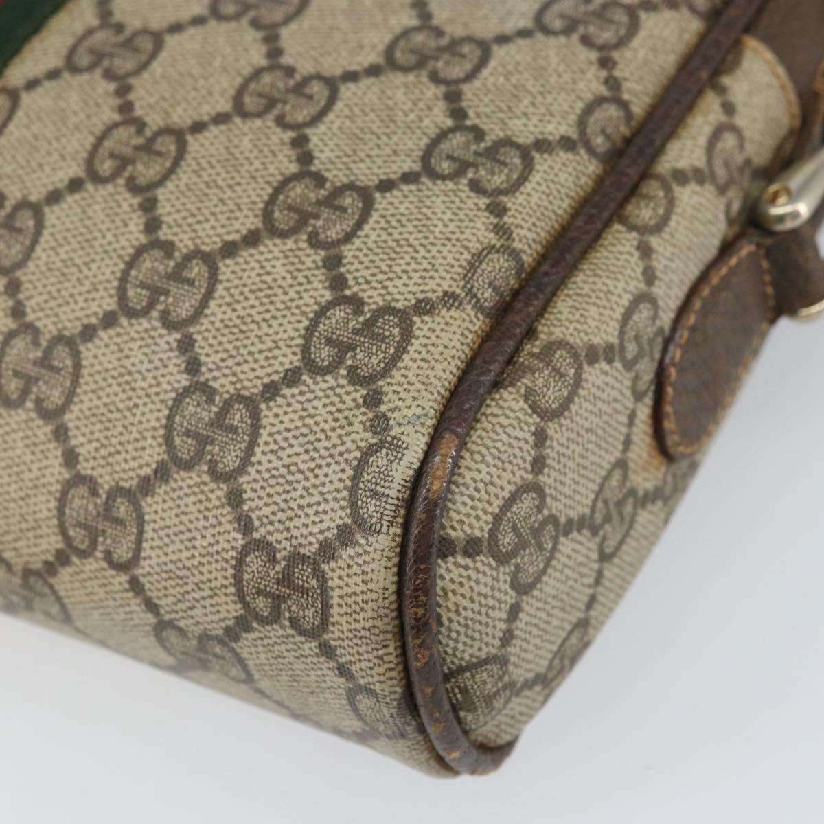 GUCCI GG Supreme Web Sherry Line Shoulder Bag PVC Beige 010 378 Auth 170391