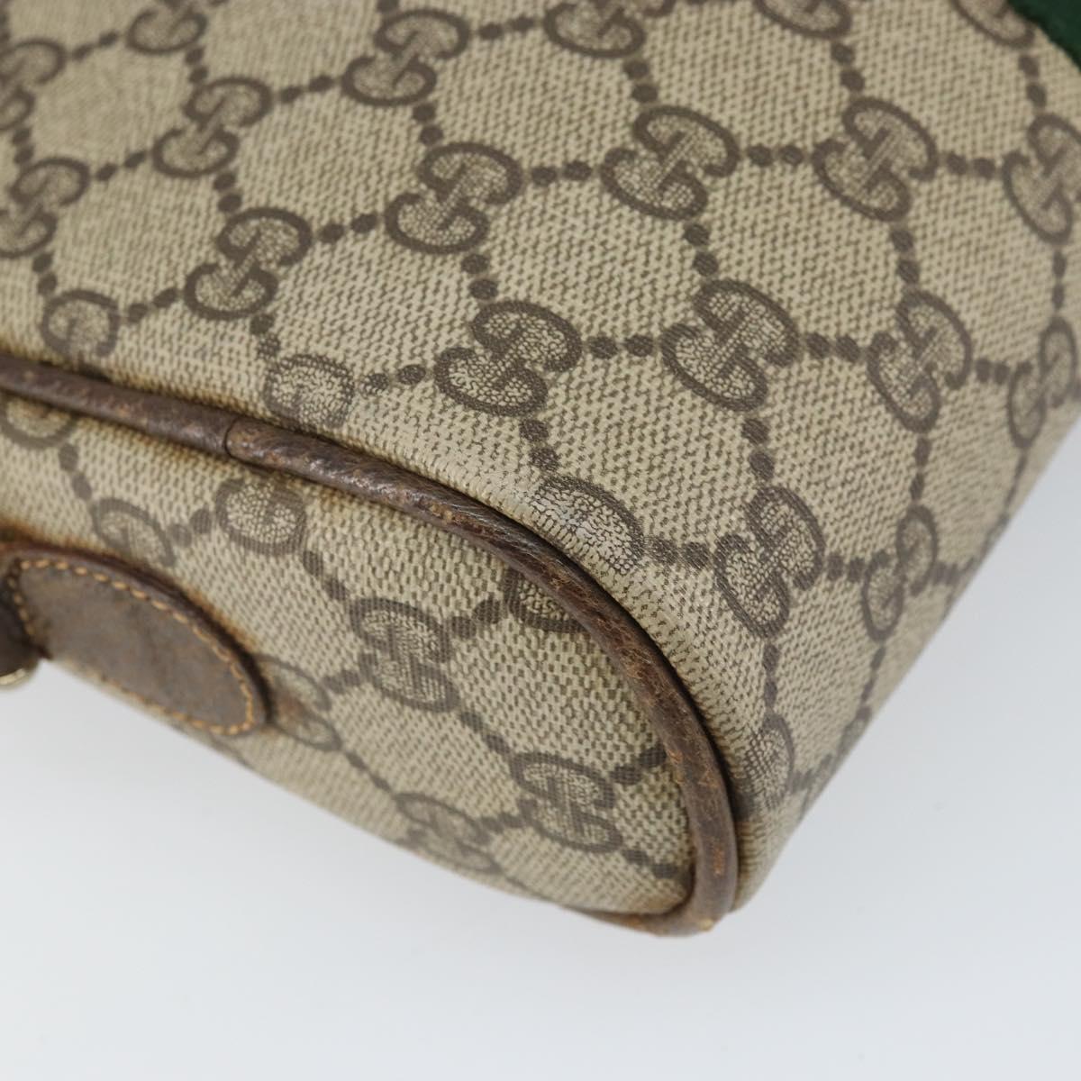 GUCCI GG Supreme Web Sherry Line Shoulder Bag PVC Beige 010 378 Auth 170391