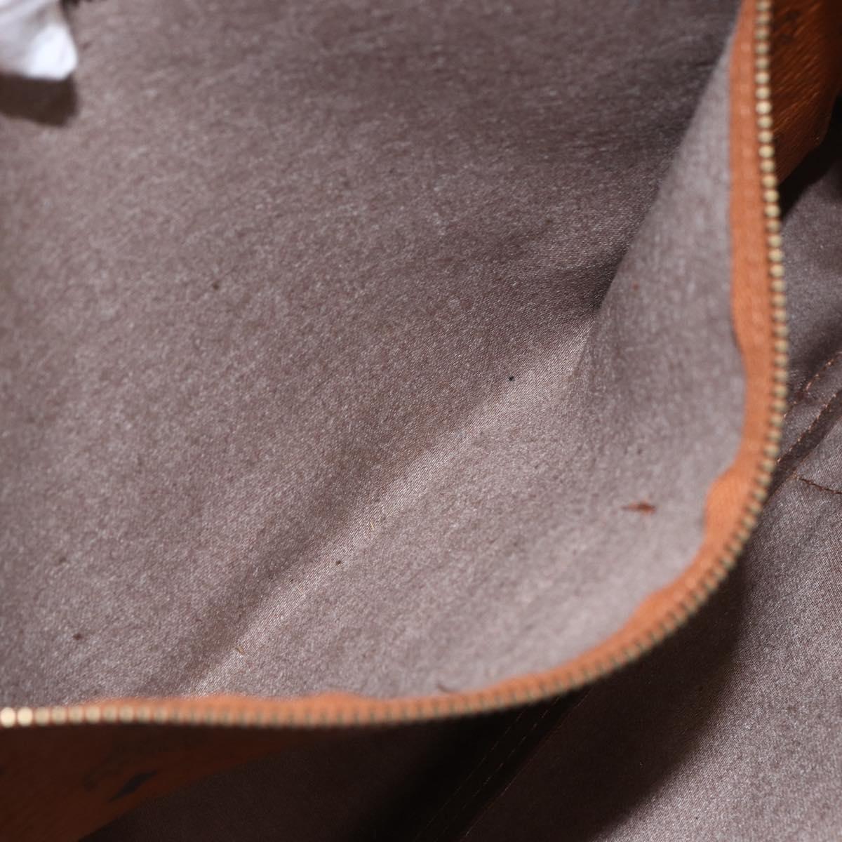 MCM Logogram Vicetos Tote Bag PVC Brown Gold Auth 170393