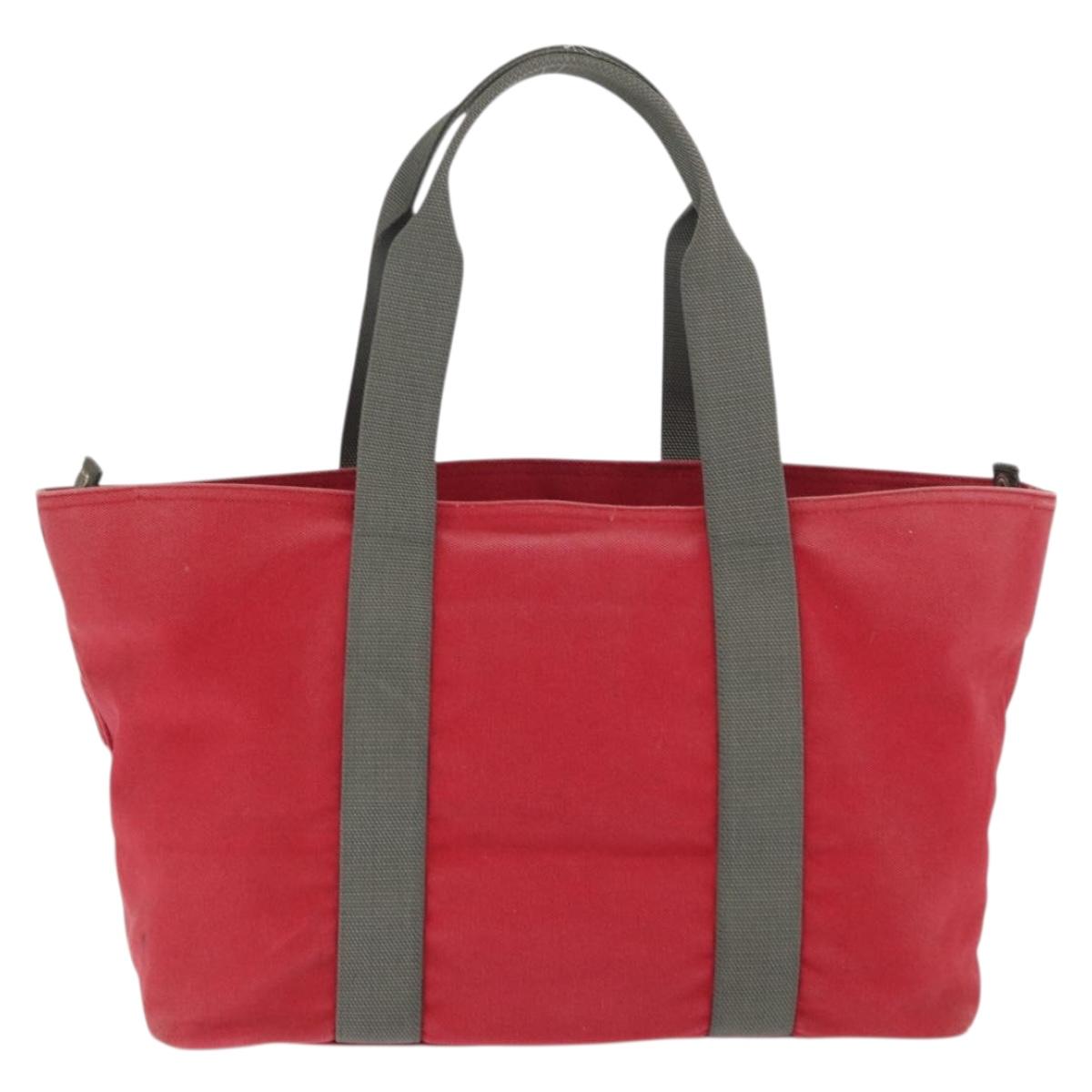 PRADA Sports Tote Bag Canvas Red Auth 170399