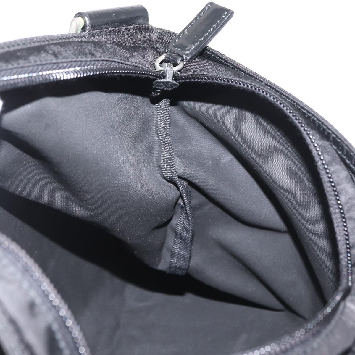 PRADA Shoulder Bag Nylon Black Silver Auth 170400