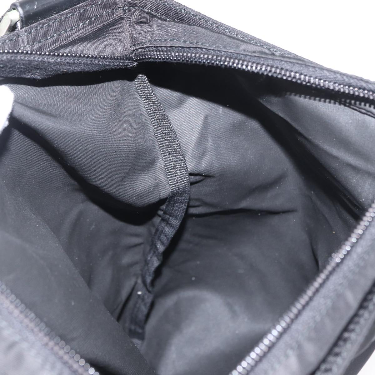 PRADA Shoulder Bag Nylon Black Silver Auth 170400
