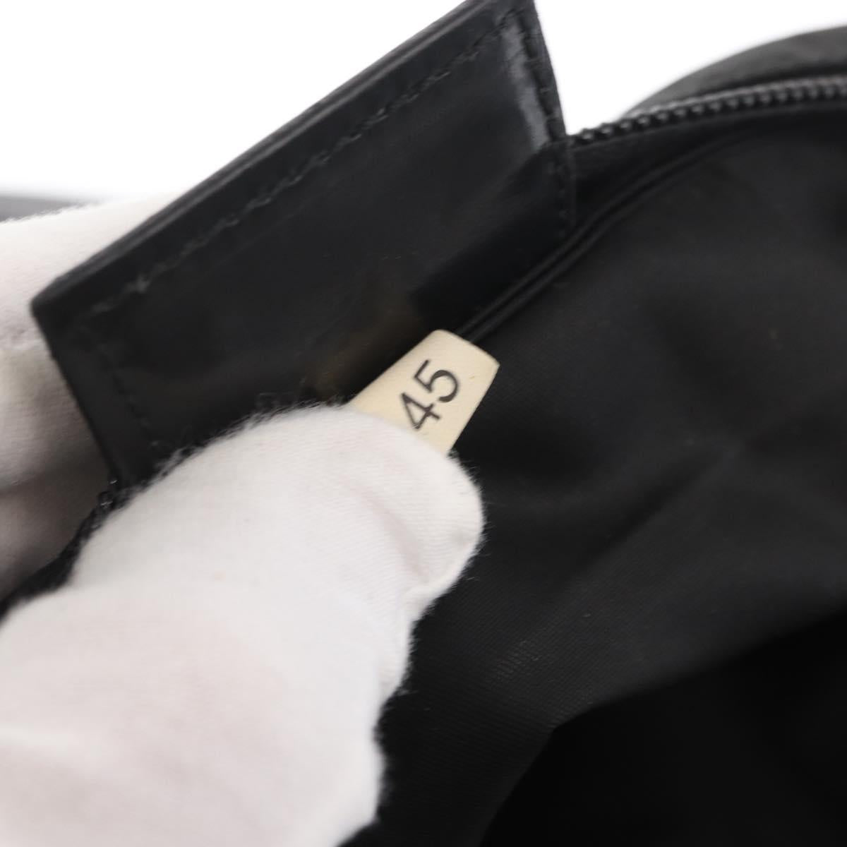 PRADA Shoulder Bag Nylon Black Silver Auth 170400