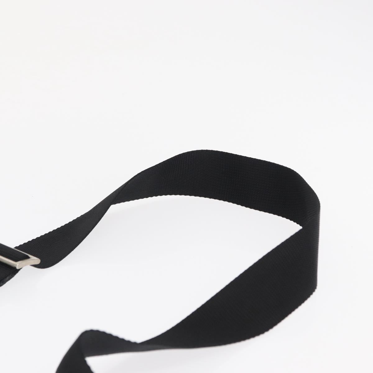 PRADA Shoulder Bag Nylon Black Silver Auth 170400