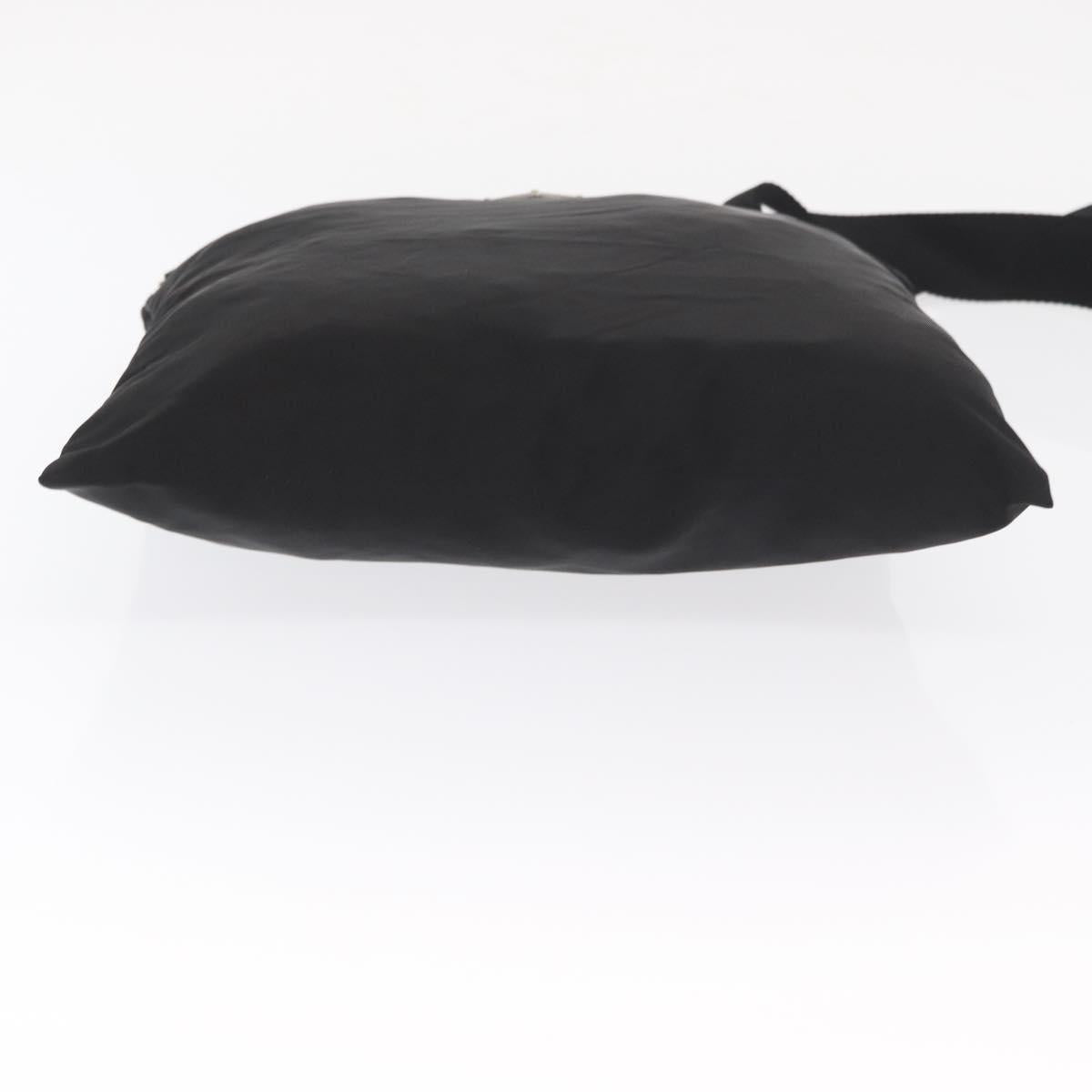 PRADA Shoulder Bag Nylon Black Silver Auth 170400