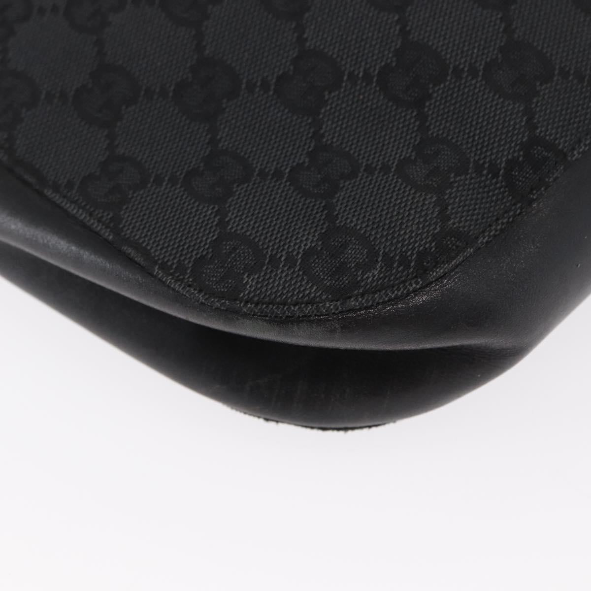 GUCCI GG Canvas Shoulder Bag Black Silver 001 3746 Auth 170401