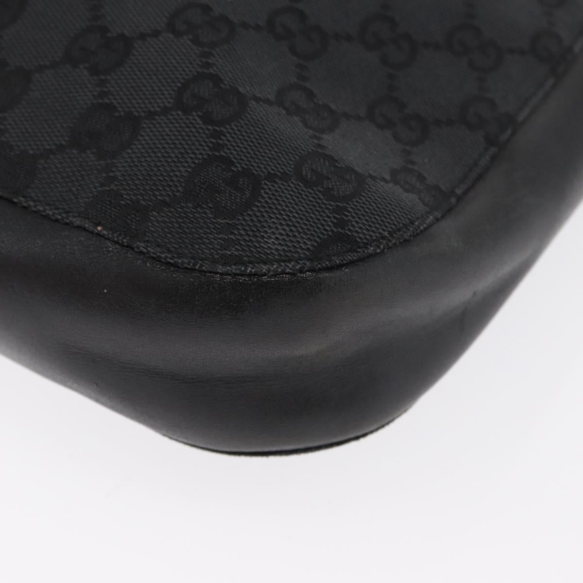 GUCCI GG Canvas Shoulder Bag Black Silver 001 3746 Auth 170401