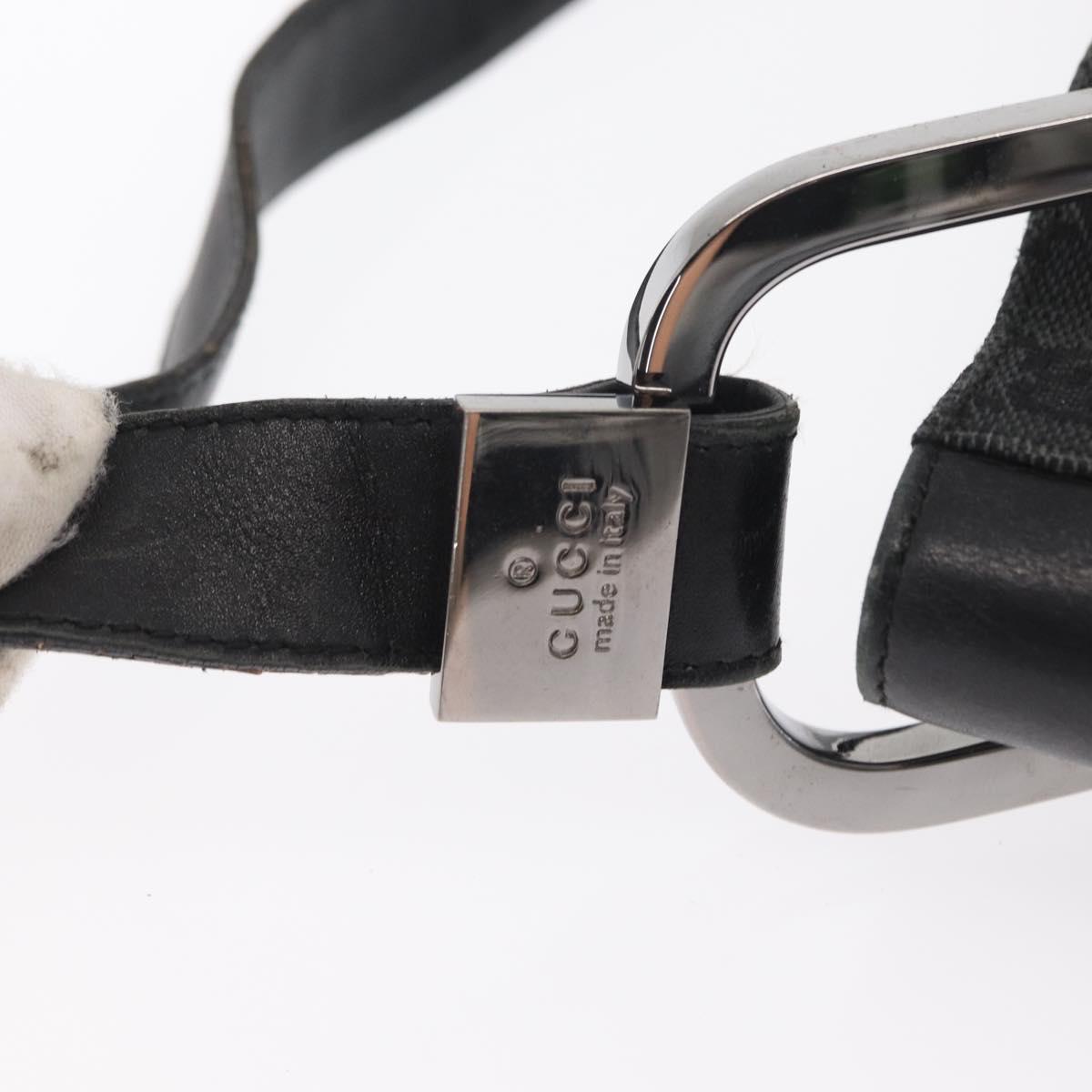 GUCCI GG Canvas Shoulder Bag Black Silver 001 3746 Auth 170401