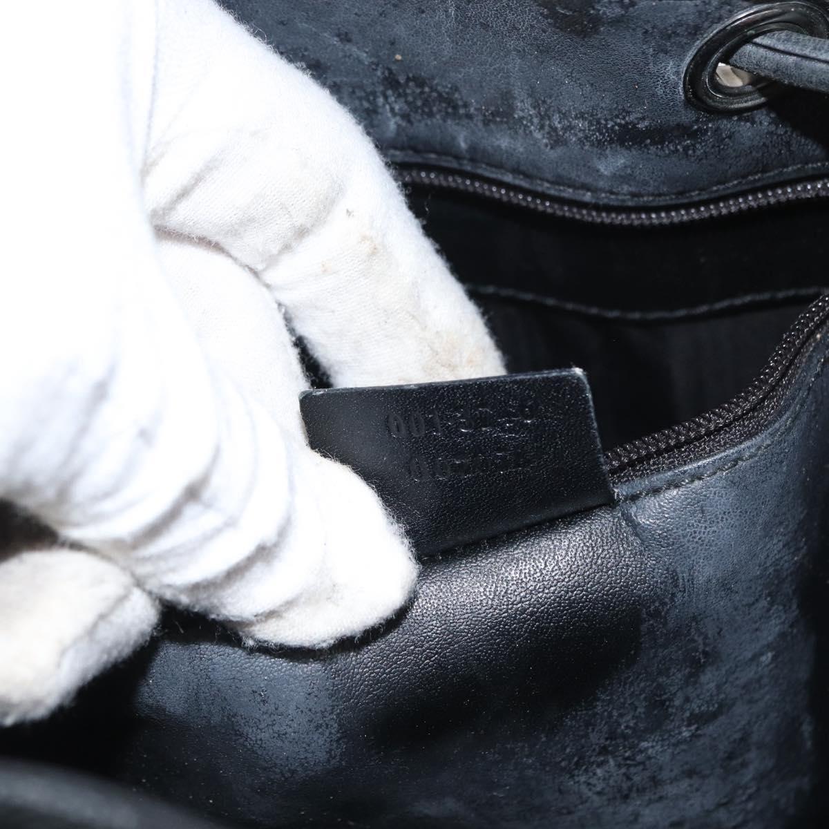 GUCCI GG Canvas Shoulder Bag Black Silver 001 3746 Auth 170401