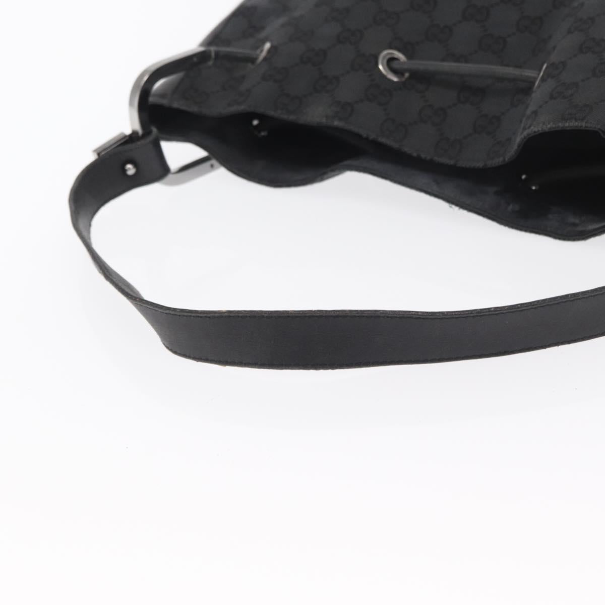 GUCCI GG Canvas Shoulder Bag Black Silver 001 3746 Auth 170401