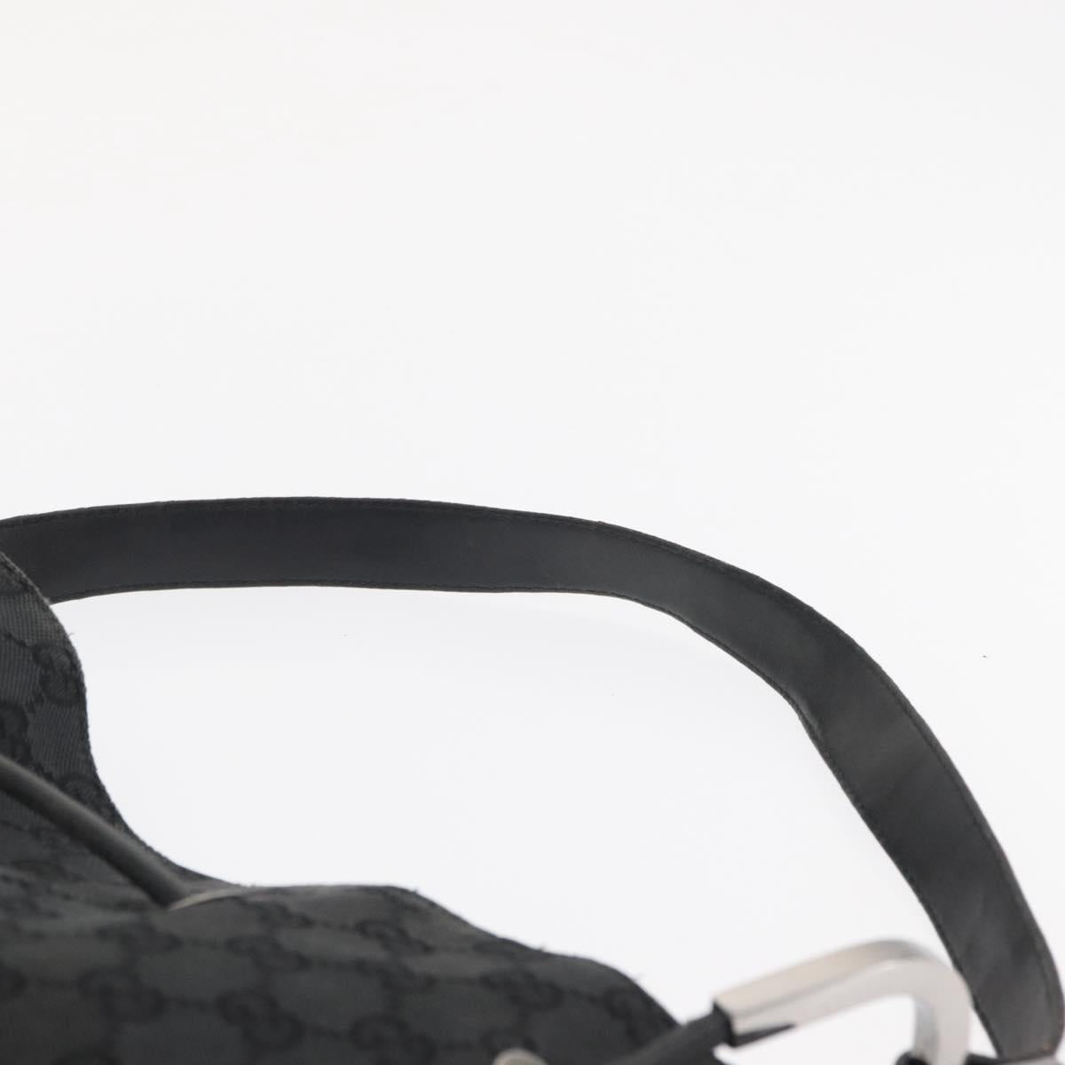 GUCCI GG Canvas Shoulder Bag Black Silver 001 3746 Auth 170401