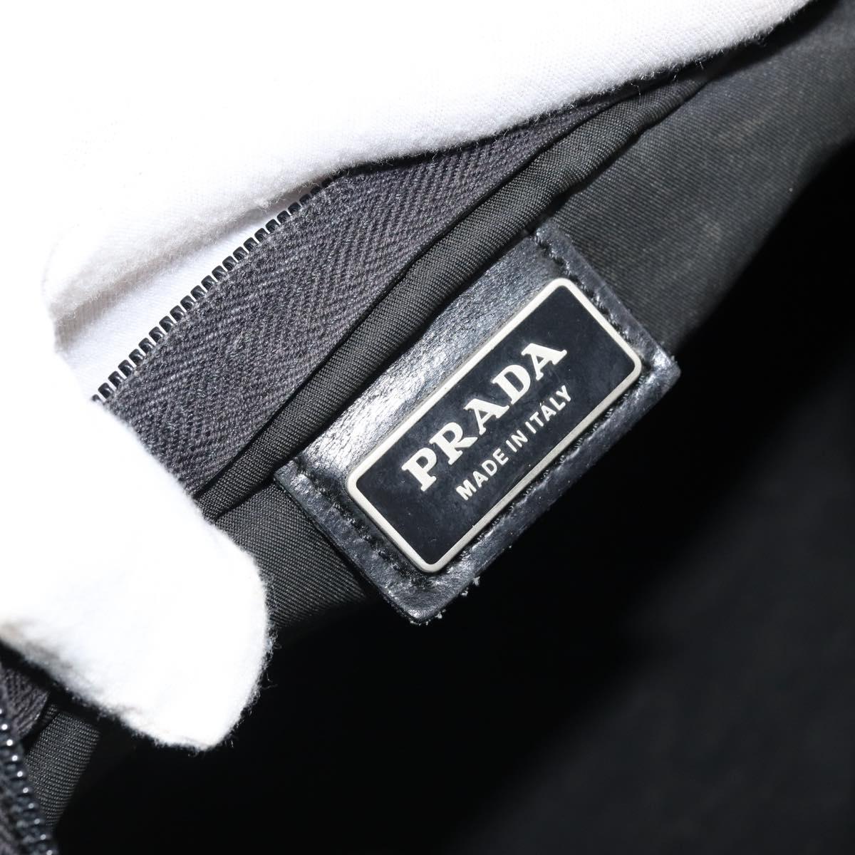 PRADA Shoulder Bag Nylon Black Silver Auth 170402A
