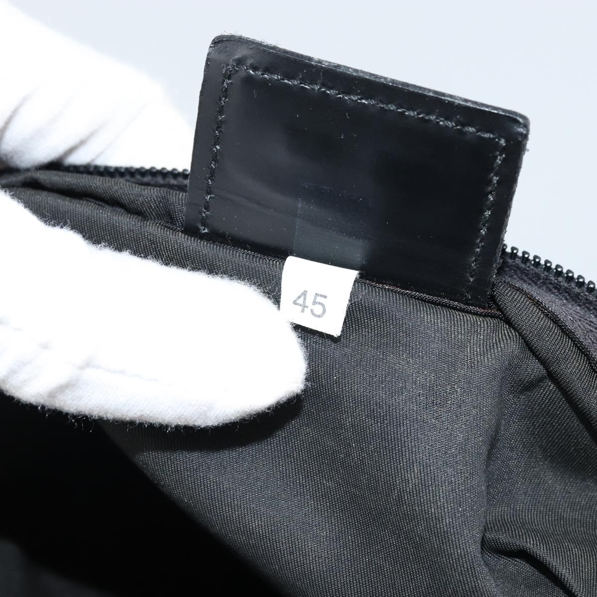 PRADA Shoulder Bag Nylon Black Silver Auth 170402A