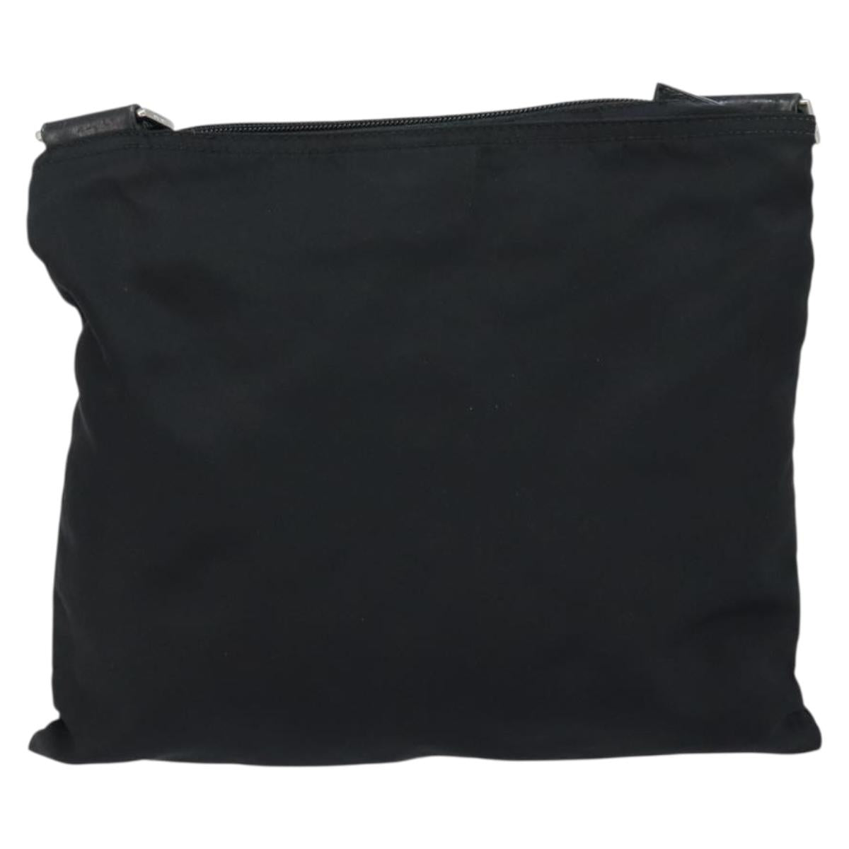 PRADA Shoulder Bag Nylon Black Silver Auth 170402A