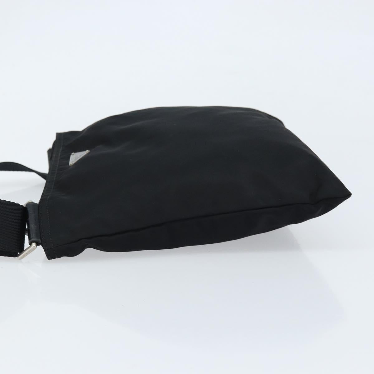 PRADA Shoulder Bag Nylon Black Silver Auth 170402A