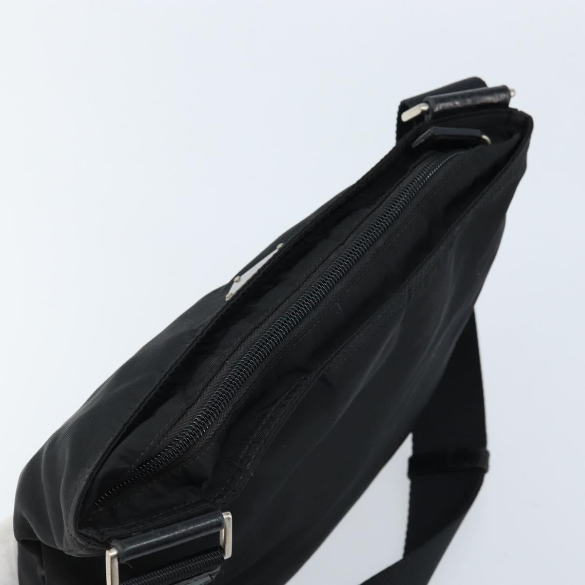 PRADA Shoulder Bag Nylon Black Silver Auth 170402A