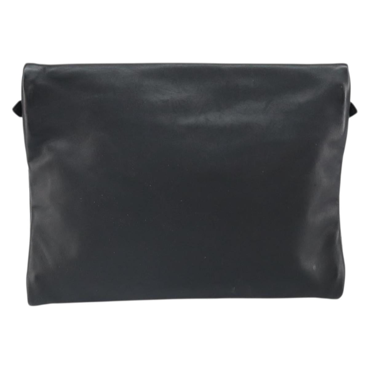 BOTTEGA VENETA Hand Bag Leather Black Auth 170403