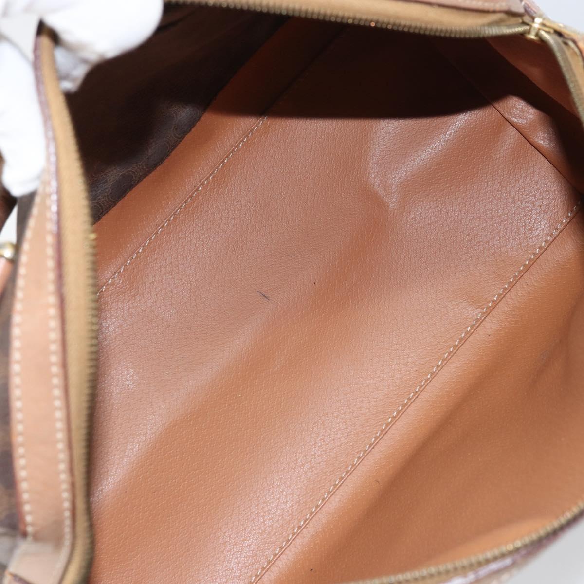 CELINE Macadam Canvas Hand Bag PVC Leather Brown Gold Auth 170409