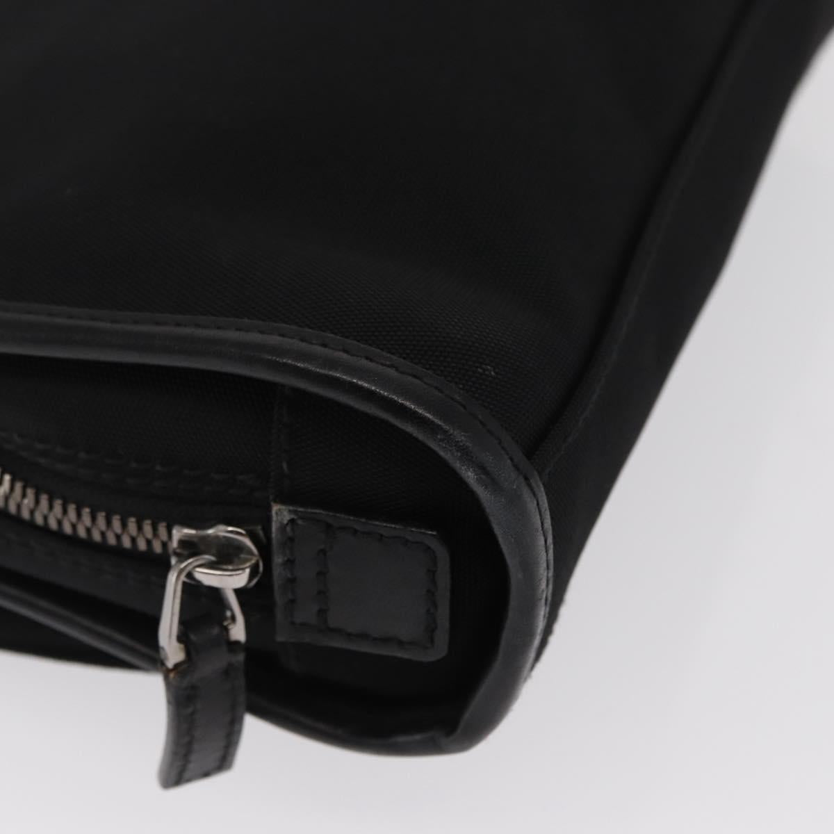 GUCCI Clutch Bag Nylon Black Silver 108844 Auth 170413