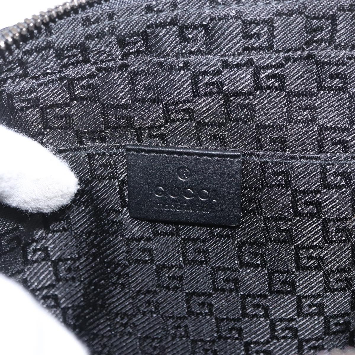 GUCCI Clutch Bag Nylon Black Silver 108844 Auth 170413