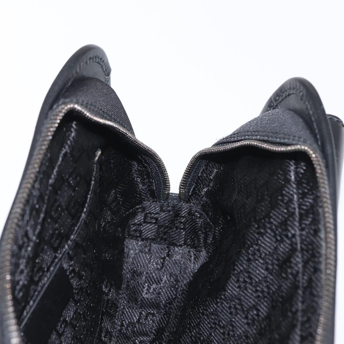 GUCCI Clutch Bag Nylon Black Silver 108844 Auth 170413