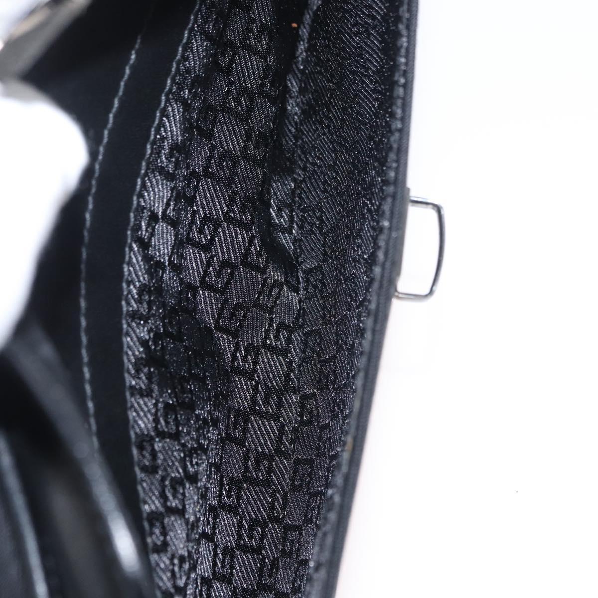 GUCCI Clutch Bag Nylon Black Silver 108844 Auth 170413