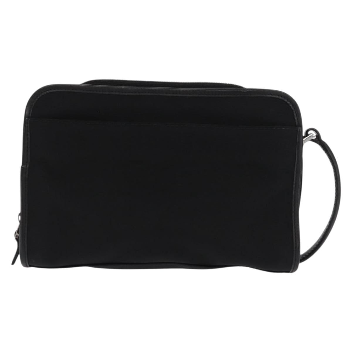 GUCCI Clutch Bag Nylon Black Silver 108844 Auth 170413