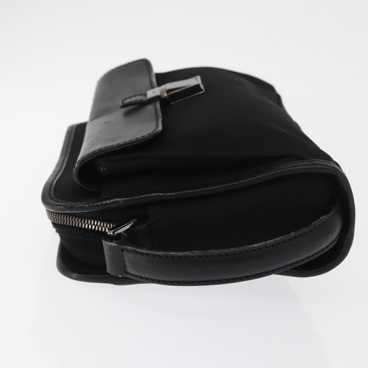 GUCCI Clutch Bag Nylon Black Silver 108844 Auth 170413